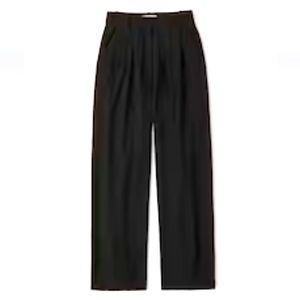 Tailored Brushed Suiting Wide Leg Pant- black